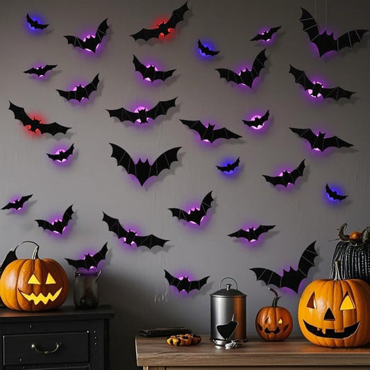 🔥 3D Bat Light Design LED Decorations （contains three sizes: large, medium and small）