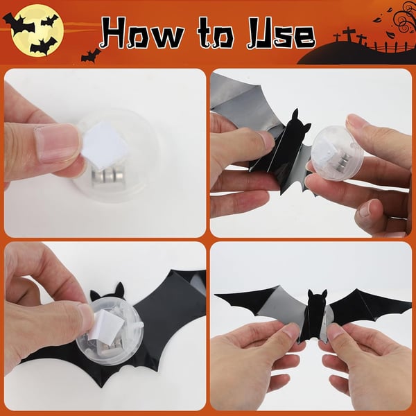 🔥 3D Bat Light Design LED Decorations （contains three sizes: large, medium and small）
