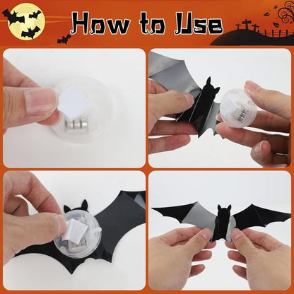 🔥 3D Bat Light Design LED Decorations （contains three sizes: large, medium and small）
